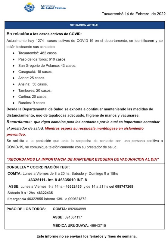 Covid Informe Tacuarembo